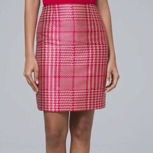 WHITE HOUSE BLACK Bright Rose & Pumice Brocade Pencil Skirt Lined Size 0 NWT